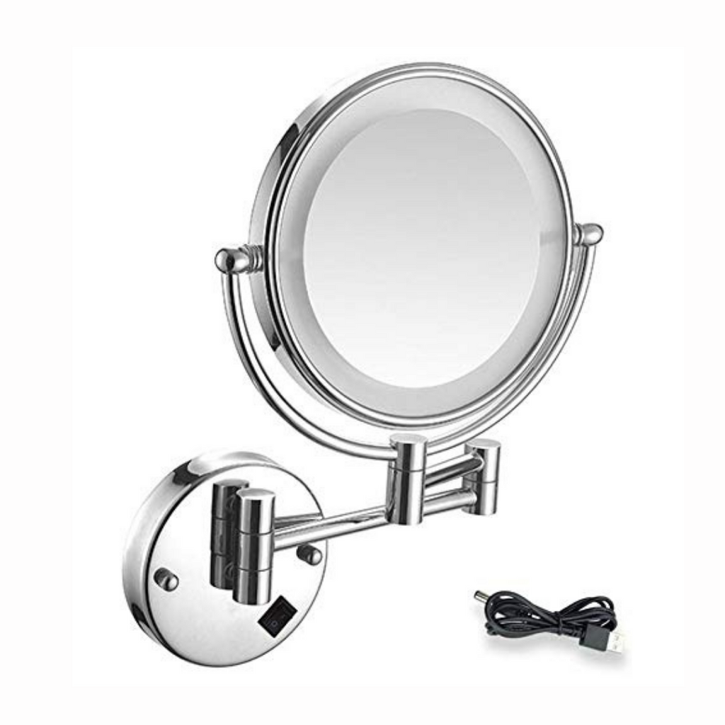 3X LED Magnifying 9 Inch Makeup Mirror | Shaving Mirror | Bathroom Mirror with Wall Bracket with Adjustable Frame(Wall Mounted for Bathroom Kitchen and Office)