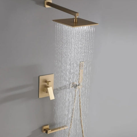 ZAP Elixir Series 5635 100% Brass Diverter With Hand shower And Shower head GOLD