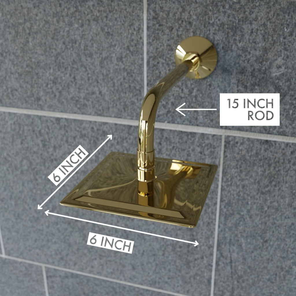 Elixir Gold Series High Grade Brass 2 in 1 Wall Mixer With L Bend / Overhead Shower / Hand Shower Set